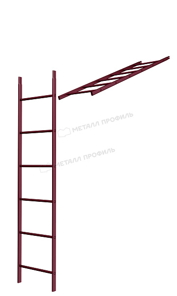 Такую продукцию, как Лестница кровельная стеновая дл. 1860 мм без кронштейнов (3005), можно приобрести в Компании Металл Профиль.